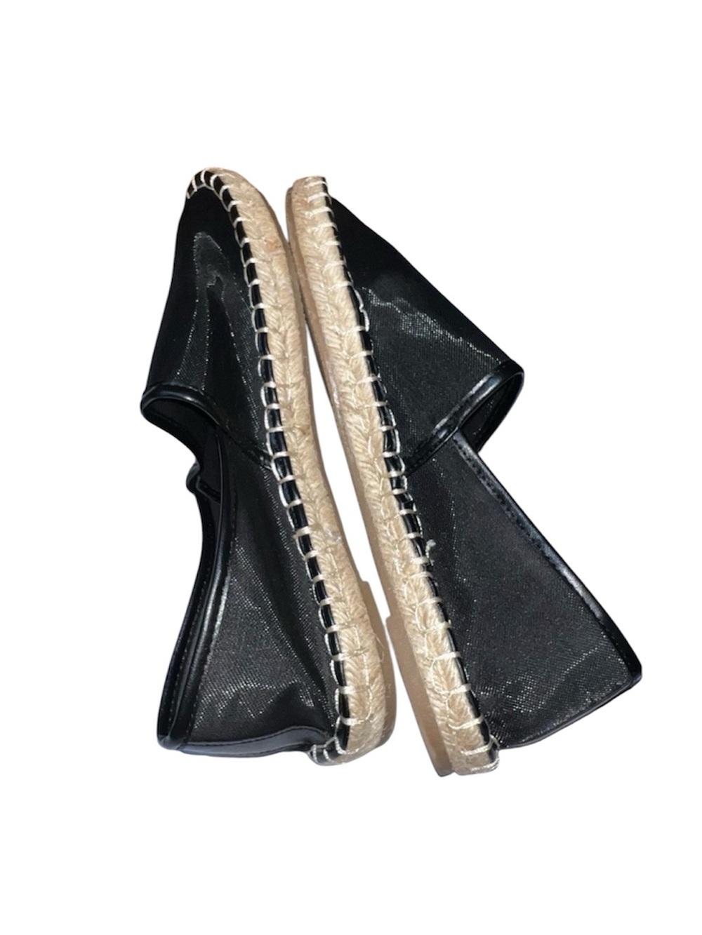 Zara Black Mesh Espadrille Slip-On Loafers - Picture 6 of 8